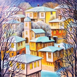 Jigsaw puzzle: Snow roofs