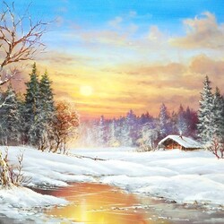 Jigsaw puzzle: Winter sunset