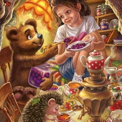 Jigsaw puzzle: Tea with jam