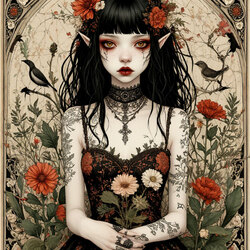 Jigsaw puzzle: Girl and bird