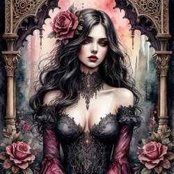 Jigsaw puzzle: Girl and roses