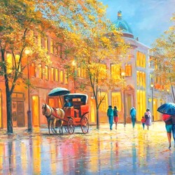 Jigsaw puzzle: Rain in the city