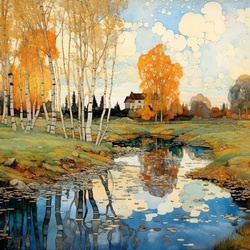 Jigsaw puzzle: Autumn colors dissolved