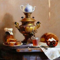 Jigsaw puzzle: Still life with samovar