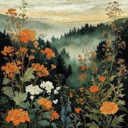 Jigsaw puzzle: Flowers in the fog