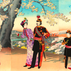 Jigsaw puzzle: Emperor Meiji, Empress Shoken, Prince Yoshihito Asukayama
