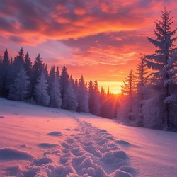 Jigsaw puzzle: Winter sunset