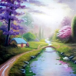 Jigsaw puzzle: By the forest stream