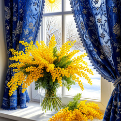 Jigsaw puzzle: Bouquet of mimosa