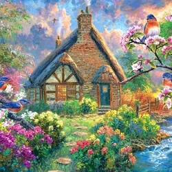 Jigsaw puzzle: Birds in the garden