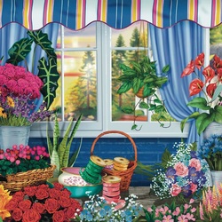 Jigsaw puzzle: Blooming window