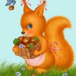 Jigsaw puzzle: Squirrel with nuts