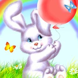 Jigsaw puzzle: Bunny with a balloon