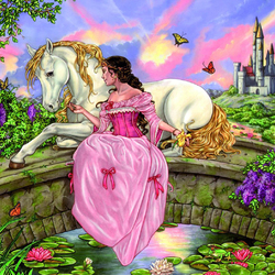 Jigsaw puzzle: Princess by the pond