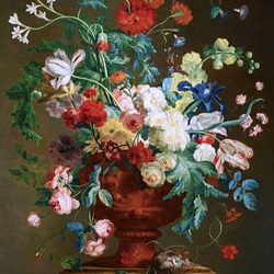 Jigsaw puzzle: Lush bouquet in a terracotta vase