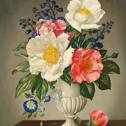Jigsaw puzzle: Flowers in a white vase