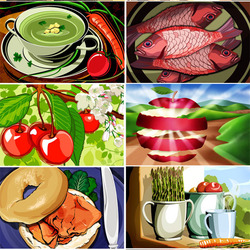 Jigsaw puzzle: Collage about food