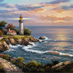 Jigsaw puzzle: Sunset at Lighthouse