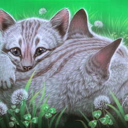 Jigsaw puzzle: Kitten with mom