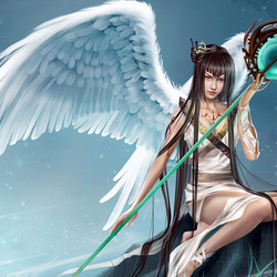 Anime girl angel - online puzzle