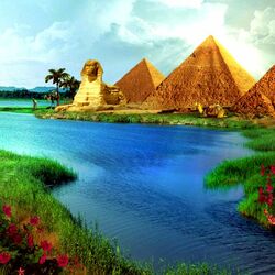 Jigsaw puzzle: Fantasy world - Egyptian pyramids