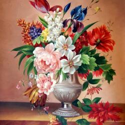 Jigsaw puzzle: Copying the Dutch. Floral still life.