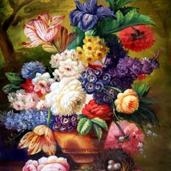 Jigsaw puzzle: Copying the Dutch. Floral still life.