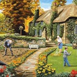 Jigsaw puzzle: Work in the garden