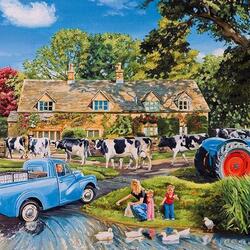 Jigsaw puzzle: Milk farm