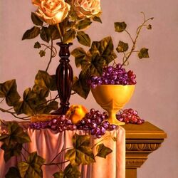 Jigsaw puzzle: Roses and grapes