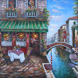 Jigsaw puzzle: Canal restaurant