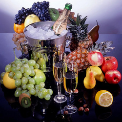 Jigsaw puzzle: Champagne and fruits