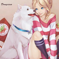 Jigsaw puzzle: Girl and dog