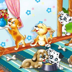 Jigsaw puzzle: Funny puppies