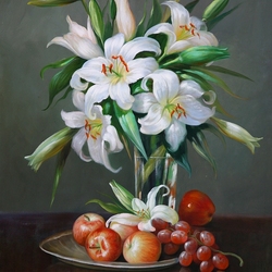 Jigsaw puzzle: Still life with white lilies