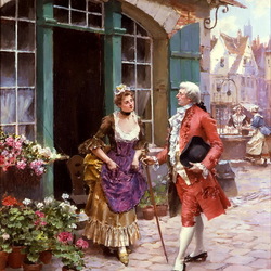 Jigsaw puzzle: Gentleman and Flower Girl