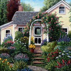 Jigsaw puzzle: House in the garden