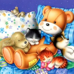 Jigsaw puzzle: Tired toys are sleeping