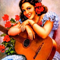 Jigsaw puzzle: Girl with a guitar