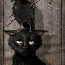 Jigsaw puzzle: Raven and cat