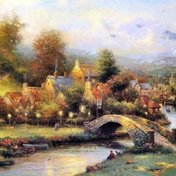Jigsaw puzzle: Village across the river