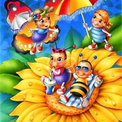 Jigsaw puzzle: Bees on vacation