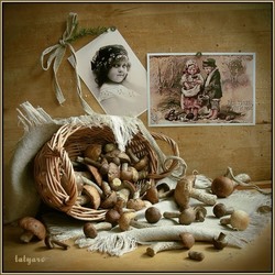 Jigsaw puzzle: Girl with mushrooms