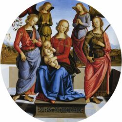 Jigsaw puzzle: Madonna enthroned with Saint Catherine, Saint Rose of Alexandria and two angels