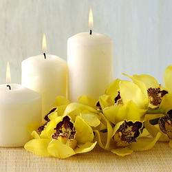 Jigsaw puzzle: Candles and orchids