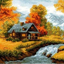 Jigsaw puzzle: Cottage by the stream