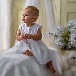 Jigsaw puzzle: Baby in white