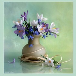 Jigsaw puzzle: Bouquet with crocuses