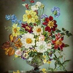 Jigsaw puzzle: Bouquet in an elegant vase