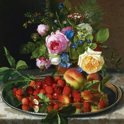 Jigsaw puzzle: Still life with flowers and berries